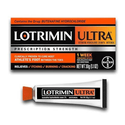 Lotrimin Ultra 1-Woche Fußpilz Behandlung – Rezeptstarkes Butenafinhydrochlorid 1% – Creme gegen Fußpilz zwischen den Zehen – 30 g