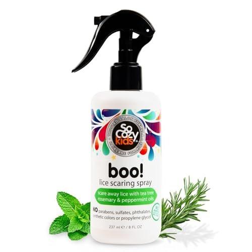 SoCozy Boo Lice Scaring Spray für Kinderhaar – Wirksame Läuseabwehr mit Teebaumöl, Rosmarinöl & Keratin, 237 ml