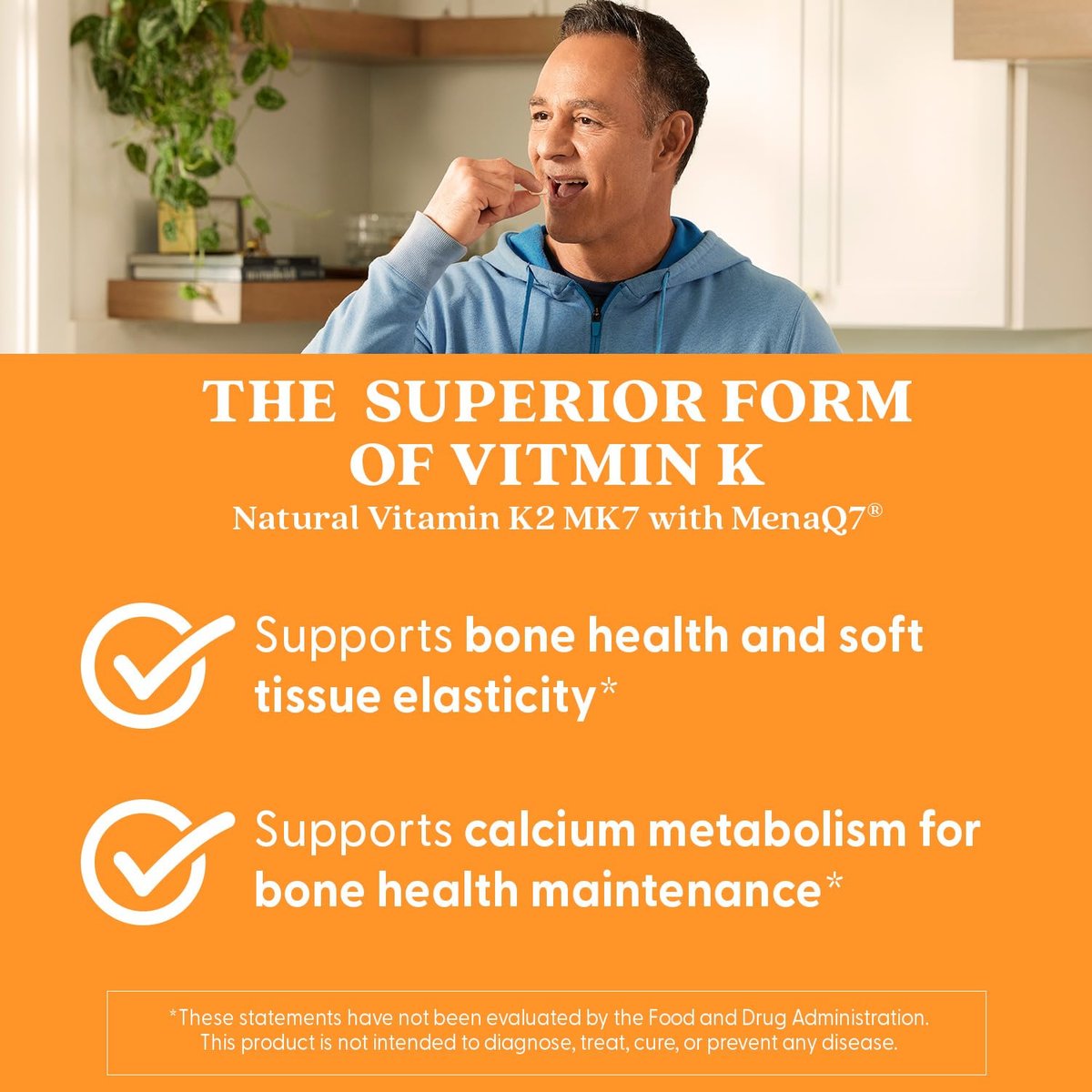 Doctor's Best Natürliches Vitamin K2 MK7 Supplement für Männer & Frauen - Knochengesundheit Unterstützung, 100 mcg Vitamin K-2 MK-7 Kapseln mit MenaQ7, Calcium Unterstützung, Non GMO, Vegan - 60 Veg Kapseln