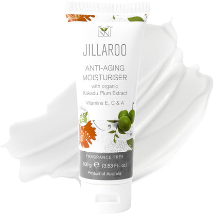 Jillaroo Natürliche Gesichtsfeuchtigkeitscreme für Männer & Frauen mit Kakadu-Pflaume, Vitamin A, C, E, Mineralien & Antioxidantien – 100g Gesichtscreme für trockene Haut von Y-Not Natural