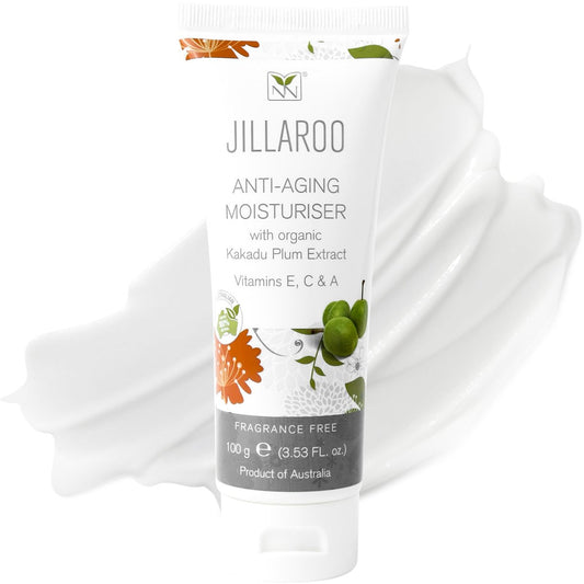Jillaroo Natürliche Gesichtsfeuchtigkeitscreme für Männer & Frauen mit Kakadu-Pflaume, Vitamin A, C, E, Mineralien & Antioxidantien – 100g Gesichtscreme für trockene Haut von Y-Not Natural