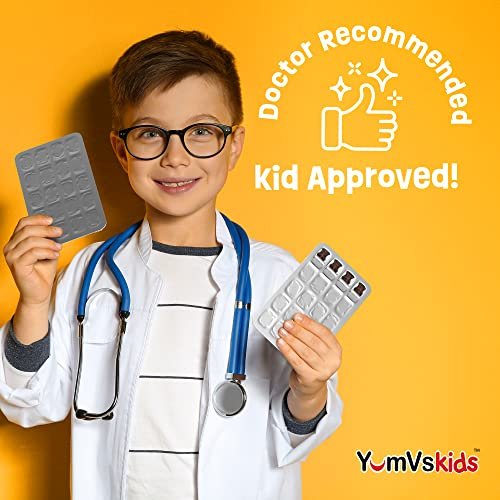 YumVs Probiotika für Kinder mit präbiotischen Ballaststoffen, zuckerfreie Schokoladen-Kautabletten – Nahrungsergänzungsmittel für die Verdauungsgesundheit – für Kleinkinder, Kinder & Teenager, 60 Stück