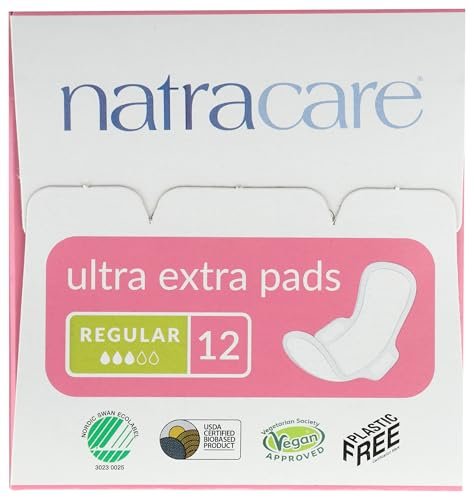 Natracare Ultra Extra Binden mit Flügeln, Regular, einzeln verpackt, aus zertifizierter Bio-Baumwolle, ökologisch zertifiziertem Zellstoff und Pflanzenstärke (1 Packung, 12 Binden)