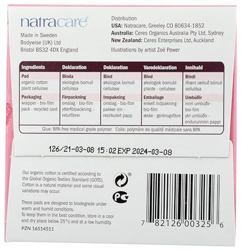 Natracare Ultra Extra Binden mit Flügeln, Regular, einzeln verpackt, aus zertifizierter Bio-Baumwolle, ökologisch zertifiziertem Zellstoff und Pflanzenstärke (1 Packung, 12 Binden)