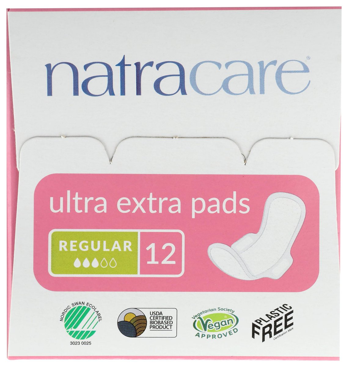 Natracare Ultra Extra Binden mit Flügeln, Regular, einzeln verpackt, aus zertifizierter Bio-Baumwolle, ökologisch zertifiziertem Zellstoff und Pflanzenstärke (1 Packung, 12 Binden)