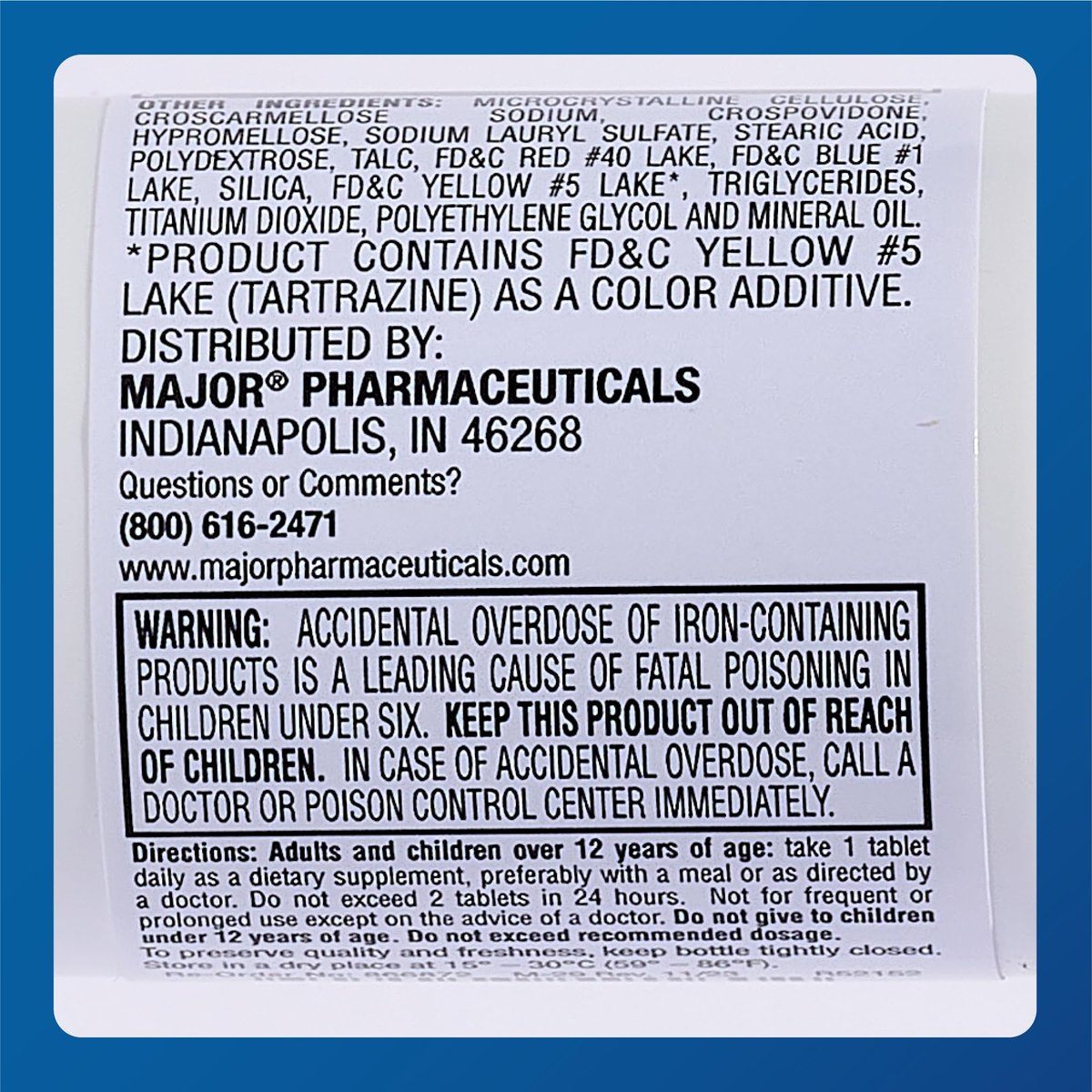 Major Ferosul – Eisen(II)-sulfat 325 mg Tabletten mit 65 mg elementarem Eisen – Eisenpräparat für Frauen, Männer – Grün – 100 Stück (4er-Pack)