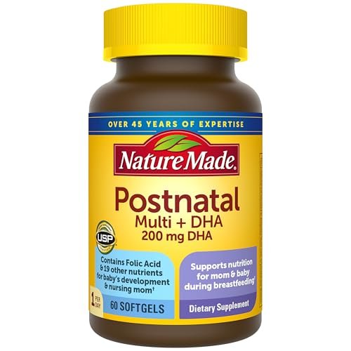 Nature Made Postnatal Multivitamin + DHA 200 mg – 60 Softgels für stillende Mütter
