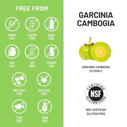 Naturewise Garcinia Cambogia - 60% HCA Konzentration, pflanzliche Unterstützung für Gewichtsziele und Energielevel - Vegan, Nicht-GVO, Glutenfrei - 90 Kapseln [1-3 Monatsvorrat]