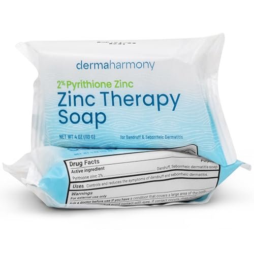 Dermaharmony Set mit 2 Stück 2% Pyrithion-Zink (ZnP) Seife 4 oz - Für Hautprobleme wie seborrhoische Dermatitis, Schuppen u.v.m.