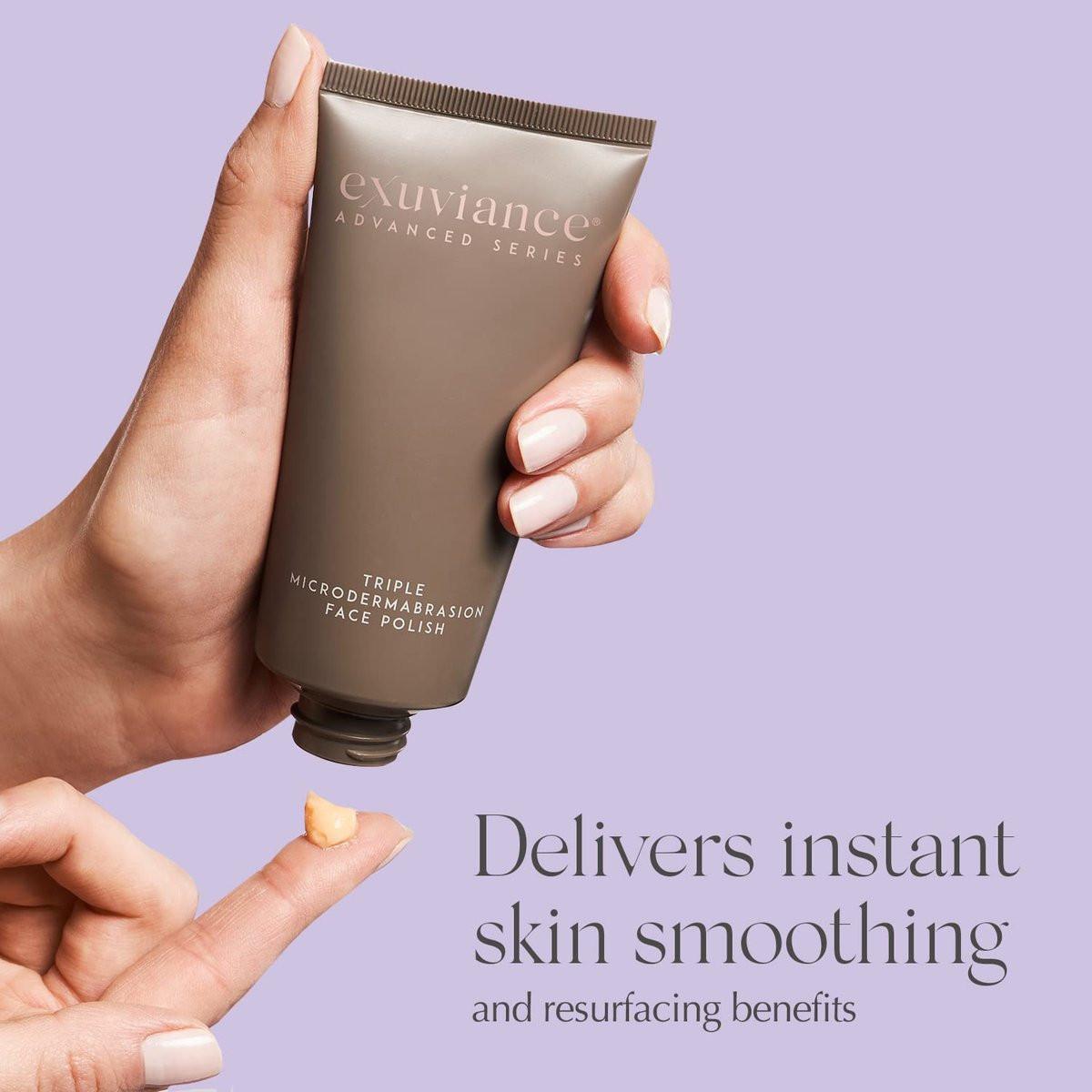 EXUVIANCE Triple Microdermabrasion Face Polish – Peeling mit Glykolsäure, Papaya-Enzym und professionellen Kristallen, 75 g