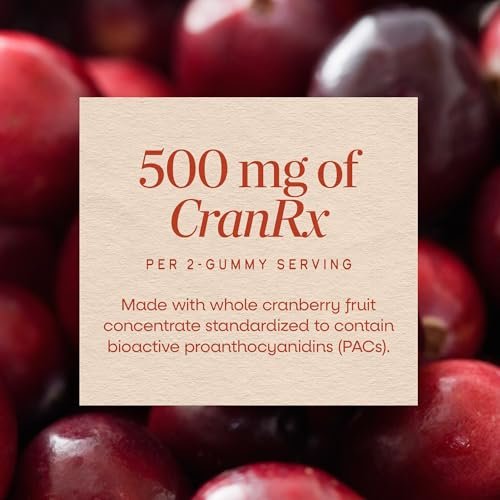 Nature's Way CranRx Cranberry Gummies – Unterstützung für die Harnwegsgesundheit mit Vitamin C, D-Mannose und bioaktivem Cranberry-Fruchtextrakt, Beerengeschmack, 60 Gummis