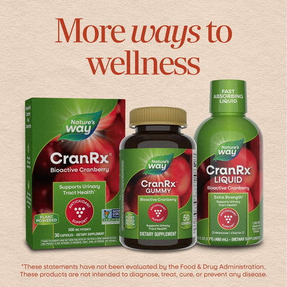 Nature's Way CranRx Cranberry Gummis – Unterstützung der Harnwegsgesundheit* mit 100% Cranberry-Fruchtkonzentrat, D-Mannose und Vitamin C, 50 Gummis
