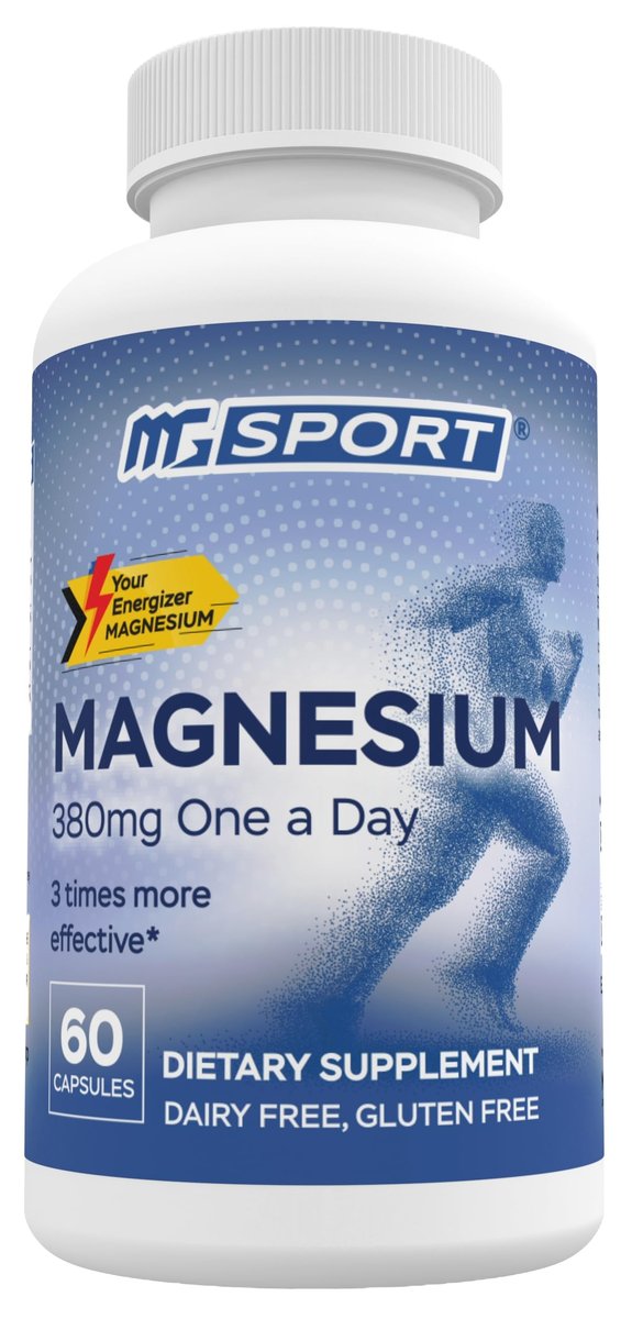 MGSPORT Magnesium Komplex 380mg – Hochabsorbierender Magnesiumkomplex mit Vitaminen B6, D, E – Unterstützt Muskelfunktion und Schlafqualität – 60 Portionen
