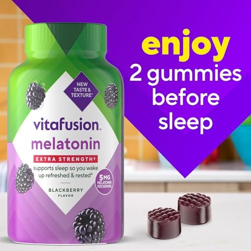 Vitafusion Extra Stark Melatonin Gummivitamine, 5 mg, 120 Stück Gummibärchen