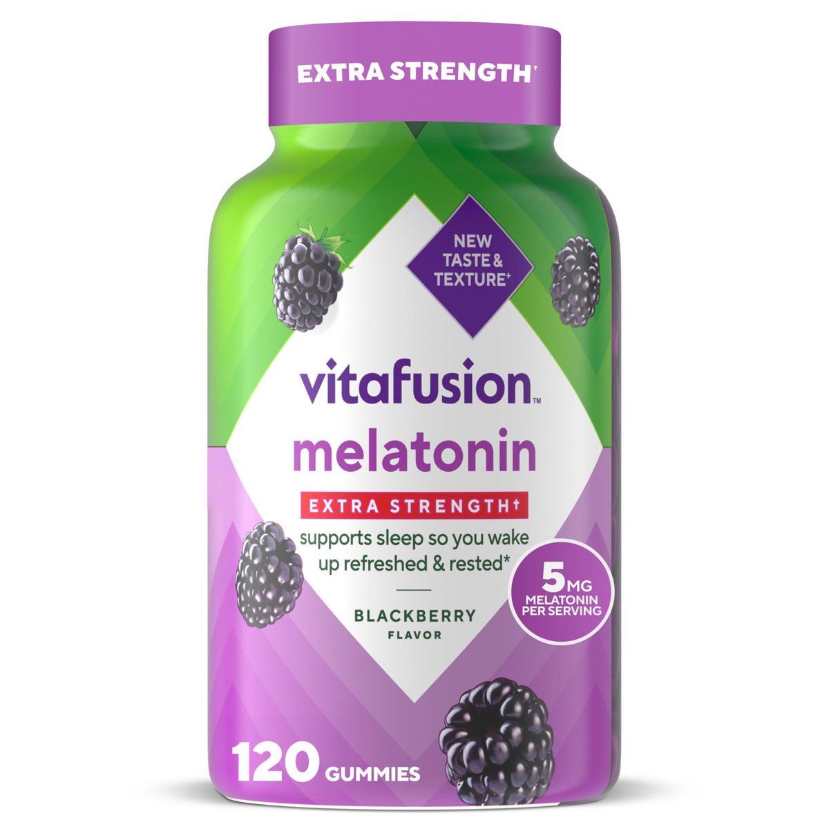 Vitafusion Extra Stark Melatonin Gummivitamine, 5 mg, 120 Stück Gummibärchen
