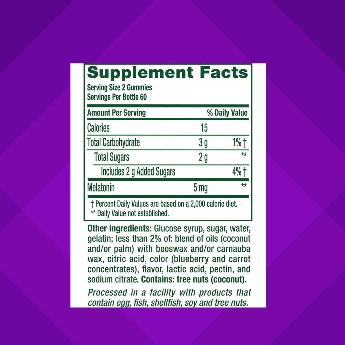 Vitafusion Extra Stark Melatonin Gummivitamine, 5 mg, 120 Stück Gummibärchen