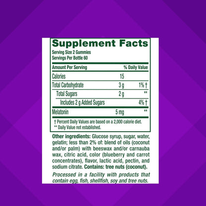 Vitafusion Extra Stark Melatonin Gummivitamine, 5 mg, 120 Stück Gummibärchen