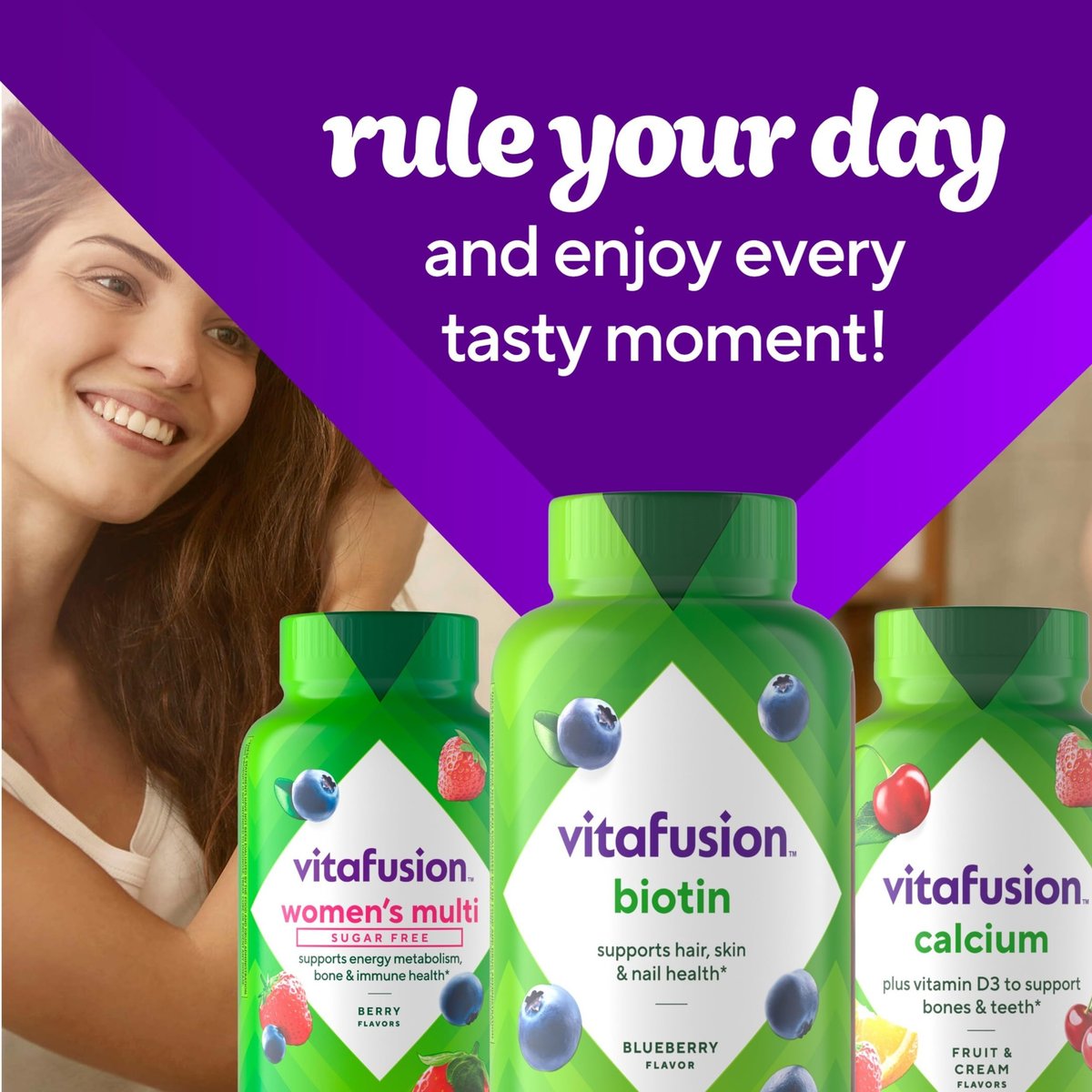 Vitafusion Extra Strength Biotin Gummis – 5.000 mcg, Beeren-Geschmack, 100 Stück (50-Tage-Vorrat)