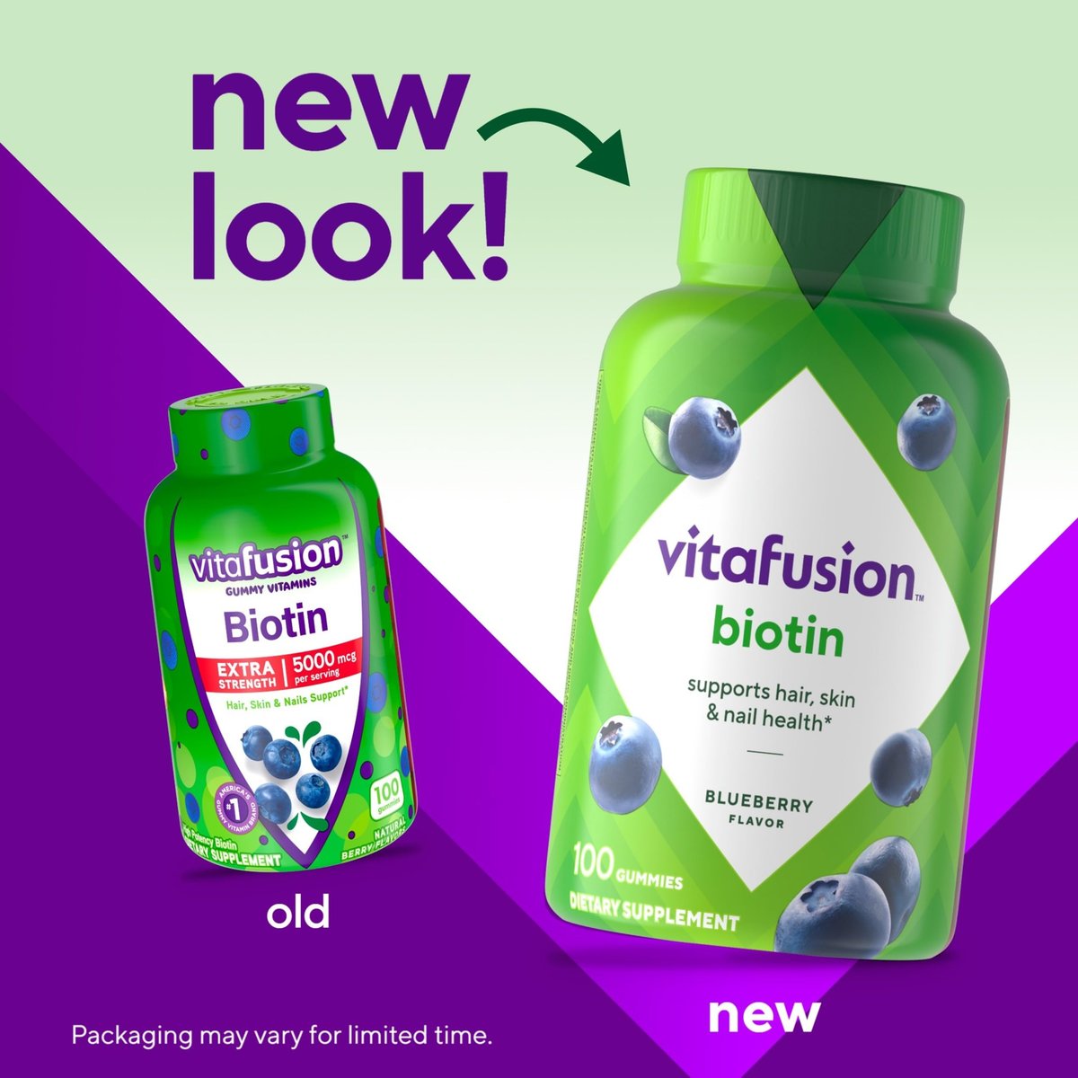 Vitafusion Extra Strength Biotin Gummis – 5.000 mcg, Beeren-Geschmack, 100 Stück (50-Tage-Vorrat)