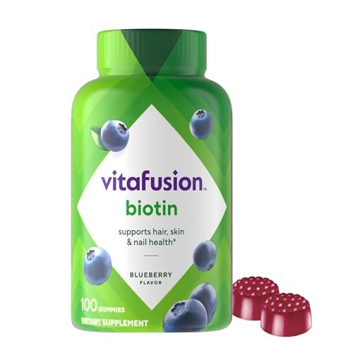 Vitafusion Extra Strength Biotin Gummis – 5.000 mcg, Beeren-Geschmack, 100 Stück (50-Tage-Vorrat)