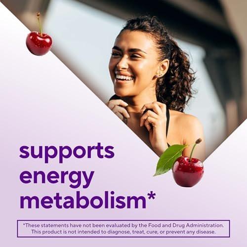 vitafusion Extra Stark Vitamin B12 Gummis – Unterstützt den Energiestoffwechsel und das Nervensystem, Gummivitamin für Frauen und Männer, Kirsche Geschmack, 45-Tage-Vorrat, 90 Stück