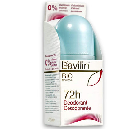 LAVILIN Roll-On Deodorant für Damen und Herren – Aluminiumfreies Deodorant mit bis zu 72 Stunden Langzeitschutz und Geruchskontrolle – Alkohol-, Paraben- und tierversuchsfrei, geeignet für empfindliche Haut (60 ml)