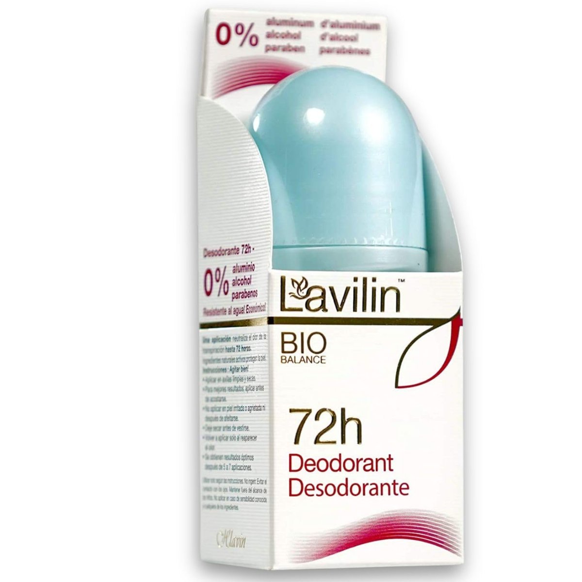 LAVILIN Roll-On Deodorant für Damen und Herren – Aluminiumfreies Deodorant mit bis zu 72 Stunden Langzeitschutz und Geruchskontrolle – Alkohol-, Paraben- und tierversuchsfrei, geeignet für empfindliche Haut (60 ml)