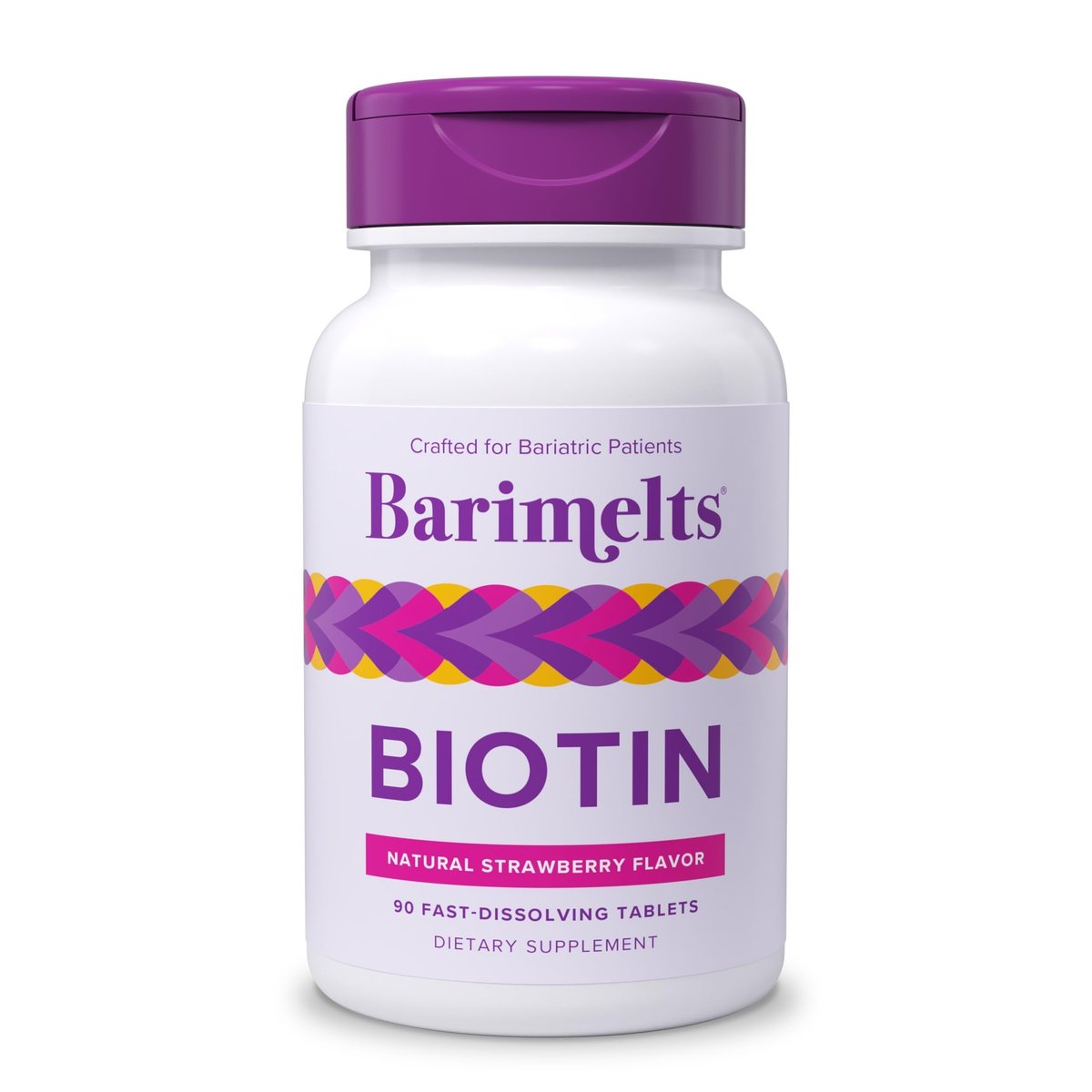 BariMelts Biotin 5000mcg – 90 schnell lösliche Tabletten (3-Monats-Vorrat), zuckerfreie Bariatrie-Vitamine für Frauen, natürlicher Erdbeergeschmack