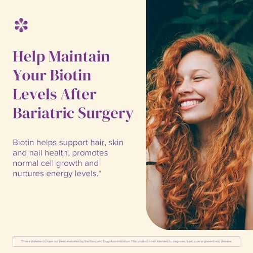BariMelts Biotin 5000mcg – 90 schnell lösliche Tabletten (3-Monats-Vorrat), zuckerfreie Bariatrie-Vitamine für Frauen, natürlicher Erdbeergeschmack