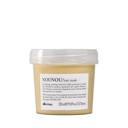 Davines NOUNOU Haarmaske – Reparierende Pflege für stark beanspruchtes, chemisch behandeltes, trockenes und brüchiges Haar – mit Tomatenextrakt für Feuchtigkeit und Fülle, 250 ml