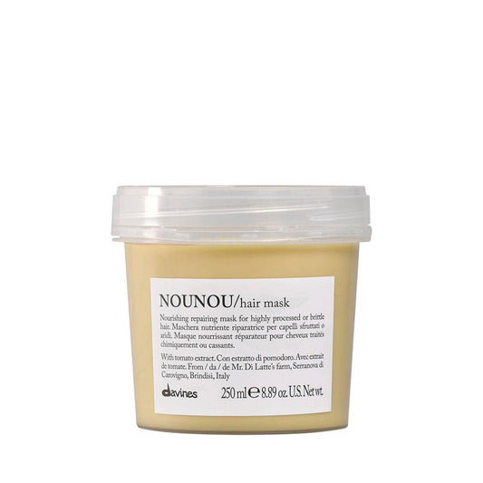 Davines NOUNOU Haarmaske – Reparierende Pflege für stark beanspruchtes, chemisch behandeltes, trockenes und brüchiges Haar – mit Tomatenextrakt für Feuchtigkeit und Fülle, 250 ml