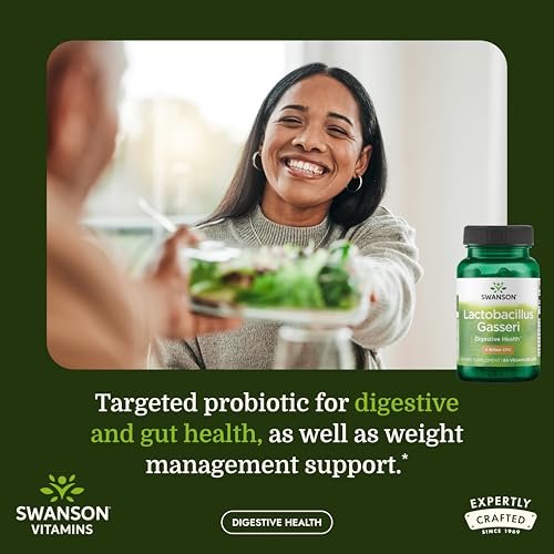 Swanson Lactobacillus Gasseri Probiotikum – 3 Milliarden KBE, säureresistent, 60 vegane Kapseln