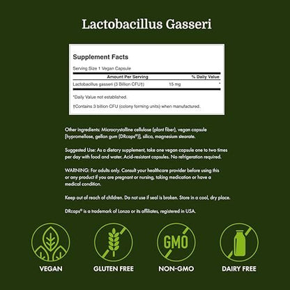 Swanson Lactobacillus Gasseri Probiotikum – 3 Milliarden KBE, säureresistent, 60 vegane Kapseln