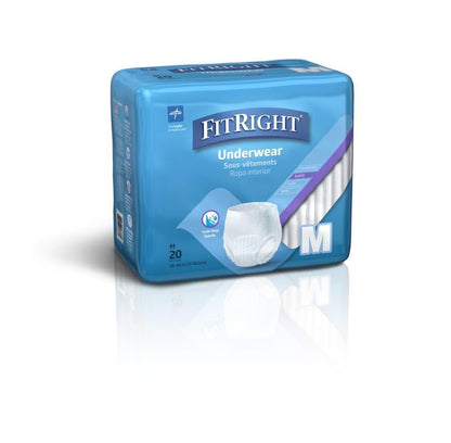 FitRight Super Protective Inkontinenzunterwäsche, Maximale Saugfähigkeit, Medium, 28–40 Zoll, 20 Stück