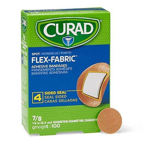 Curad Flex Fabric Spot Pflaster, Durchmesser 2,2 cm (7/8"), 100 Stück, hautfarben