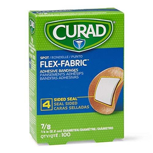 Curad Flex Fabric Spot Pflaster, Durchmesser 2,2 cm (7/8"), 100 Stück, hautfarben