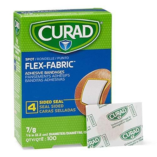 Curad Flex Fabric Spot Pflaster, Durchmesser 2,2 cm (7/8"), 100 Stück, hautfarben