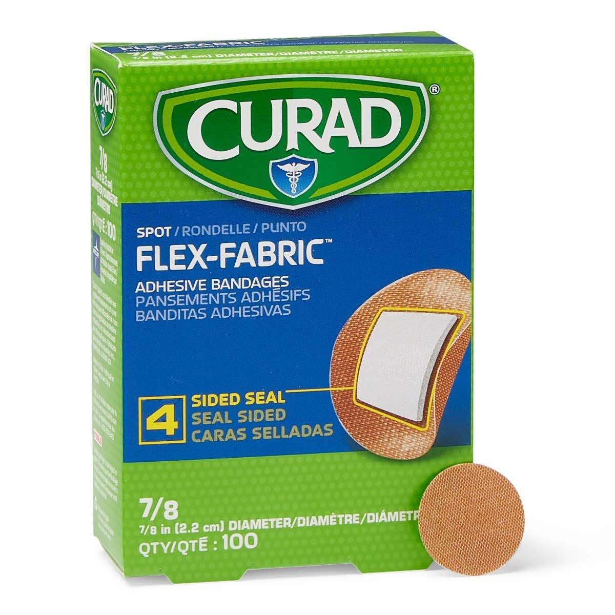 Curad Flex Fabric Spot Pflaster, Durchmesser 2,2 cm (7/8"), 100 Stück, hautfarben