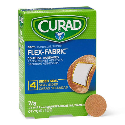 Curad Flex Fabric Spot Pflaster, Durchmesser 2,2 cm (7/8"), 100 Stück, hautfarben