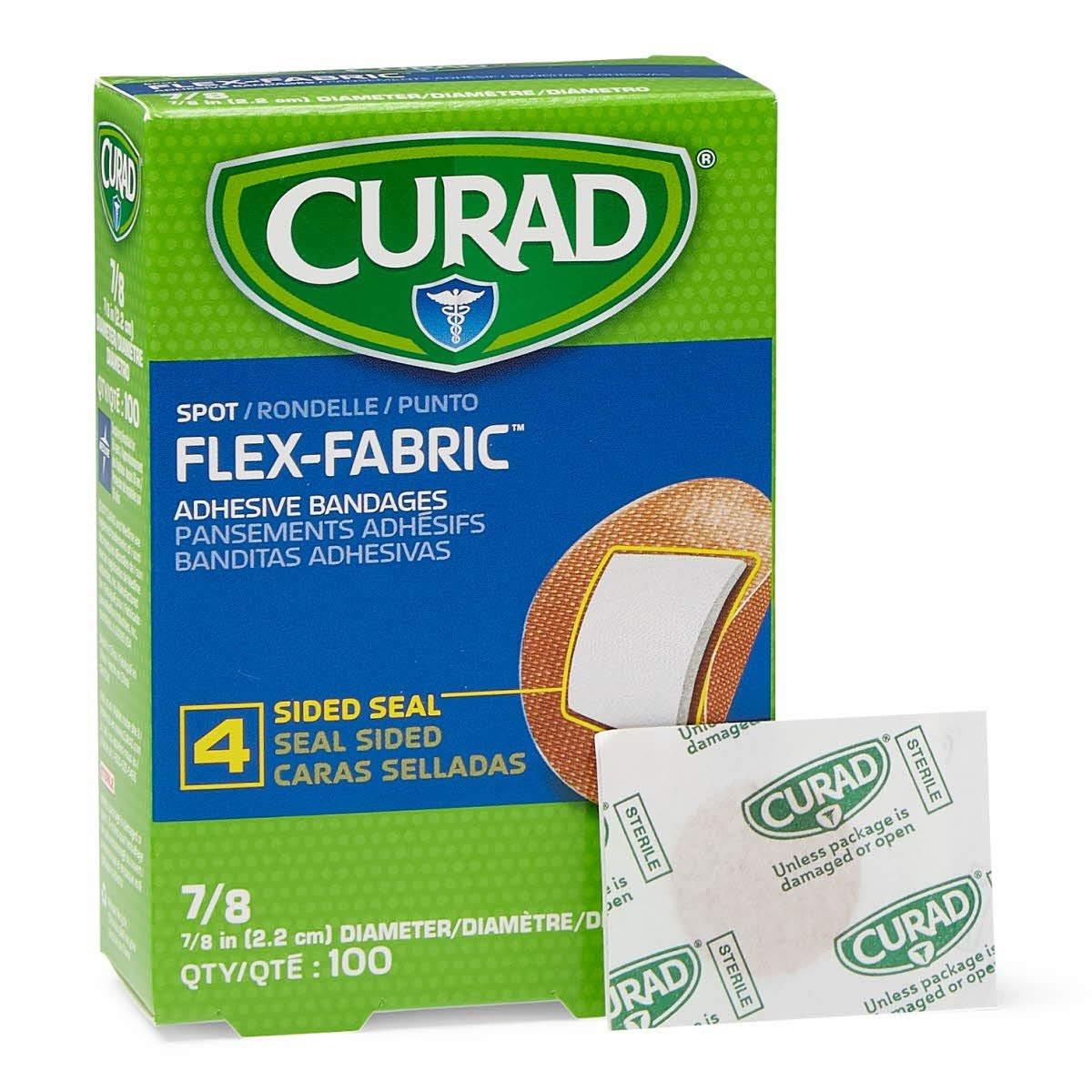 Curad Flex Fabric Spot Pflaster, Durchmesser 2,2 cm (7/8"), 100 Stück, hautfarben