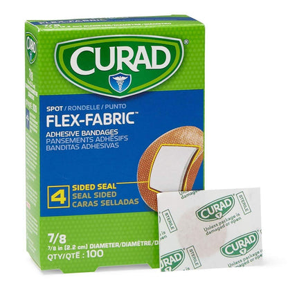 Curad Flex Fabric Spot Pflaster, Durchmesser 2,2 cm (7/8"), 100 Stück, hautfarben