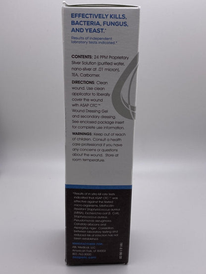 ASAP OTC Wundpflege-Gel von American Biotech Labs | Silber-Sol Ag₄O₄ 24 ppm Heil- und Beruhigungsgel | 118 ml