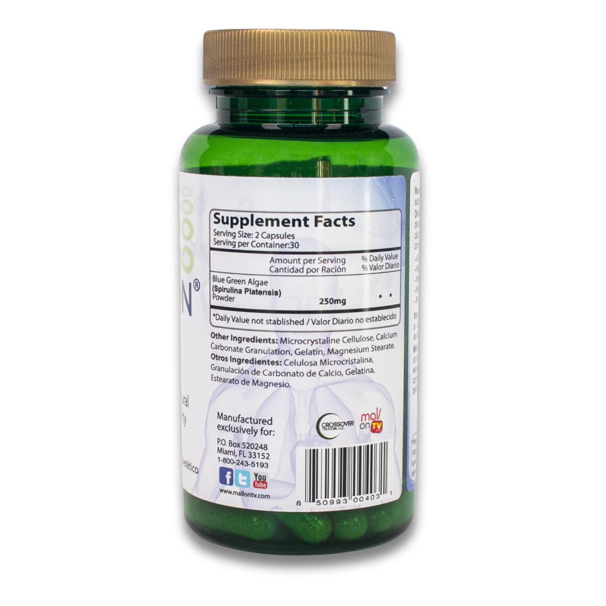 Bioxtron Natürliches Stammzellen-Supplement Kapseln – Zelluläre & Antioxidantien-Unterstützung mit Blaugrünalgen, Spirulina, Immun- & Energieunterstützung – 60 Kapseln