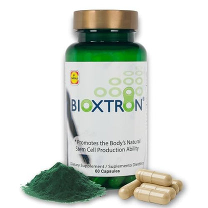Bioxtron Natürliches Stammzellen-Supplement Kapseln – Zelluläre & Antioxidantien-Unterstützung mit Blaugrünalgen, Spirulina, Immun- & Energieunterstützung – 60 Kapseln