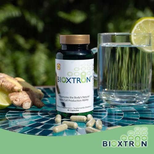 Bioxtron Natürliches Stammzellen-Supplement Kapseln – Zelluläre & Antioxidantien-Unterstützung mit Blaugrünalgen, Spirulina, Immun- & Energieunterstützung – 60 Kapseln