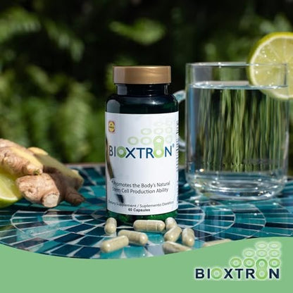 Bioxtron Natürliches Stammzellen-Supplement Kapseln – Zelluläre & Antioxidantien-Unterstützung mit Blaugrünalgen, Spirulina, Immun- & Energieunterstützung – 60 Kapseln