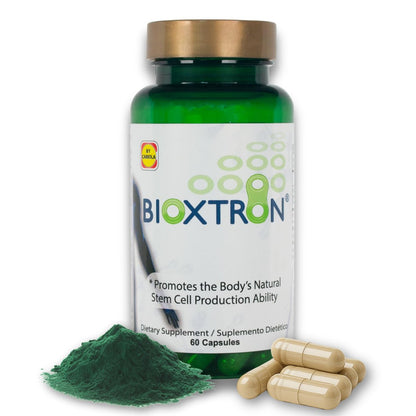 Bioxtron Natürliches Stammzellen-Supplement Kapseln – Zelluläre & Antioxidantien-Unterstützung mit Blaugrünalgen, Spirulina, Immun- & Energieunterstützung – 60 Kapseln