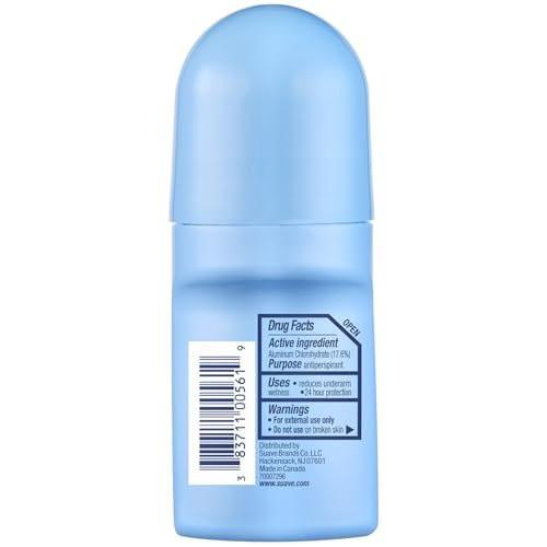 Suave Deodorant Roll-On für Frauen, Powder Fresh Duft, 6er-Pack – Antitranspirant Deodorant mit 24-Stunden-Schweiß- und Geruchsschutz, 2,7 Unzen pro Stück