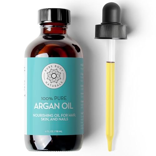 Pure Body Naturals Arganöl für Haut und Gesicht – 118 ml kaltgepresst, leicht, nicht fettend, pflegendes reines Arganöl für Haare