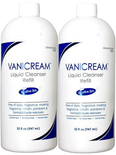 Vanicream Free & Clear Flüssigreiniger Nachfüllpackung 32 oz (2er-Pack) – Sanfte Hautreinigung für empfindliche Haut